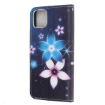 Калъф тип портмоне за iPhone 12 mini - две цветя - 0