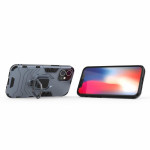 Хибриден гръб със стойка за iPhone 12 mini - стоманено син - 2