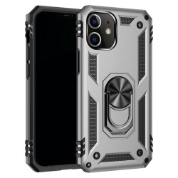 Хибриден гръб със стойка за iPhone 12 mini - бял