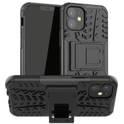 Двупластов гръб със стойка за iPhone 12 mini - черен