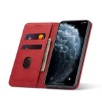 Кожен калъф тип портмоне с магнитна закопчалка за iPhone 12 mini - червен - 1 Кожен калъф тип портмоне с магнитна закопчалка за iPhone 12 mini - червен - 1