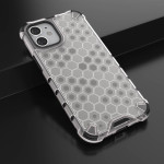 Хибриден гръб с ромбоидна шарка за iPhone 12 mini - бял - 4