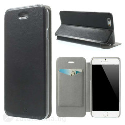 Тънък калъф страничен flip за iPhone 6 &ndash; черен