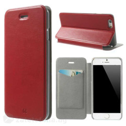 Тънък калъф страничен flip за iPhone 6 &ndash; червен