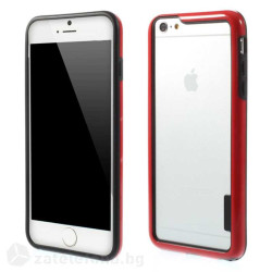 Двупластов бъмпер за iPhone 6 Plus - червен