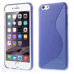 Силиконов калъф за iPhone 6 Plus със S-образен дизайн - лилав