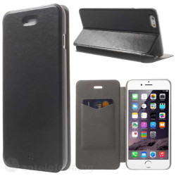 Тънък калъф страничен flip за iPhone 6 Plus &ndash; черен