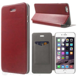 Тънък калъф страничен flip за iPhone 6 Plus &ndash; червен