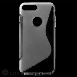 Силиконов калъф за iPhone 7 Plus и iPhone 8 Plus със S-образен дизайн - прозрачен