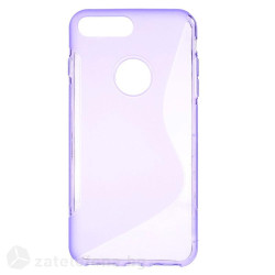 Силиконов калъф за iPhone 7 Plus и iPhone 8 Plus със S-образен дизайн - лилав