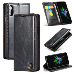 Калъф страничен flip марка CASEME за iPhone XR &ndash; черен