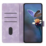 Кожен калъф тип портмоне с шарка за Google Pixel 10a - лилав - 0