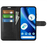 Кожен калъф тип портмоне за Google Pixel 10a - черен - 0