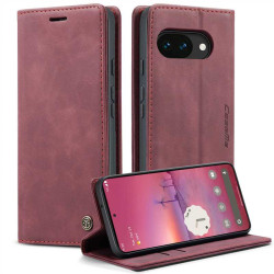 Калъф страничен flip марка CASEME за Google Pixel 10a – винено червен