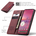Калъф страничен flip марка CASEME за Google Pixel 10a – винено червен - 3