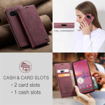 Калъф страничен flip марка CASEME за Google Pixel 10a – винено червен - 1