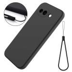 Силиконов гръб с верижка за Google Pixel 10a - черен - 0