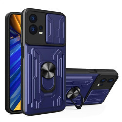 Хибриден гръб със стойка за Motorola Edge 30 Fusion 5G - тъмно син