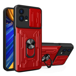 Хибриден гръб със стойка за Motorola Edge 30 Fusion 5G - червен