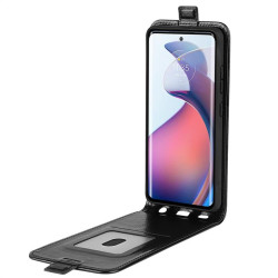 Кожен калъф flip за Motorola Edge 30 Fusion 5G - черен