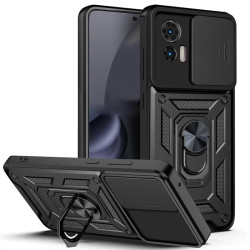 Хибриден гръб със стойка за Motorola Edge 30 Neo - черен