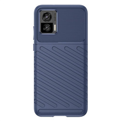 Подсилен силиконов гръб на черти за Motorola Edge 30 Neo - тъмно син
