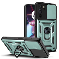 Хибриден гръб със стойка за Motorola Edge 30 Pro - зелен металик