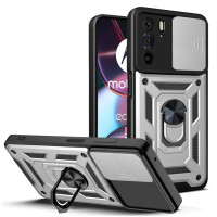 Хибриден гръб със стойка за Motorola Edge 30 Pro - бял