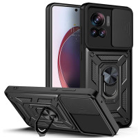Хибриден гръб със стойка за Motorola Edge 30 Ultra - черен