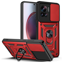 Хибриден гръб със стойка за Motorola Edge 30 Ultra - червен