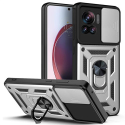 Хибриден гръб със стойка за Motorola Edge 30 Ultra - бял