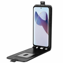 Кожен калъф flip за Motorola Edge 30 Ultra - черен