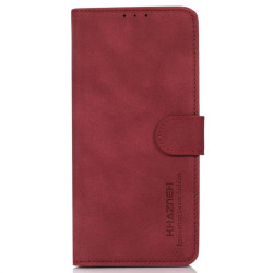 Калъф тип портмоне марка KHAZNEH за Motorola Edge 30 Ultra - винено червен
