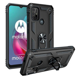 Хибриден гръб със стойка за Motorola Moto G10/G30 - черен