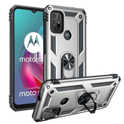 Хибриден гръб със стойка за Motorola Moto G10/G30 - бял