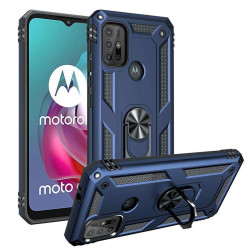 Хибриден гръб със стойка за Motorola Moto G10/G30 - тъмно син