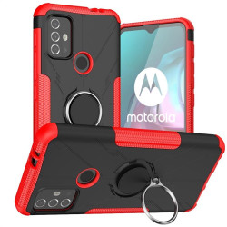 Хибриден гръб със стойка за Motorola Moto G10/G30 - червен