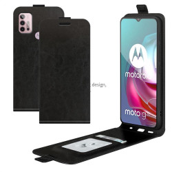 Кожен калъф flip за Motorola Moto G10/G30 - черен
