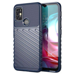 Подсилен силиконов гръб на черти за Motorola Moto G10/G30 - тъмно син