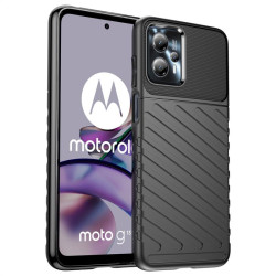 Подсилен силиконов гръб на черти за Motorola G13 - черен