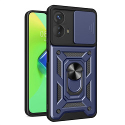 Хибриден гръб със стойка за Motorola G53 5G - тъмно син