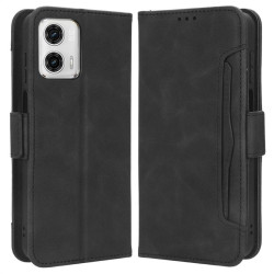 Кожен калъф тип портмоне с магнитно закопчаване за Motorola G53 5G - черен