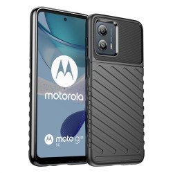 Подсилен силиконов гръб на черти за Motorola G53 5G - черен