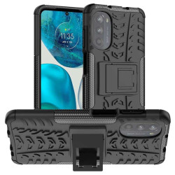 Двупластов гръб със стойка за Motorola G82 5G - черен