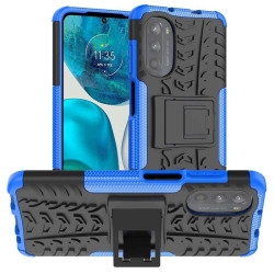 Двупластов гръб със стойка за Motorola G82 5G - син