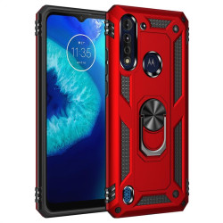 Хибриден гръб със стойка за Motorola G8 Power Lite - червен
