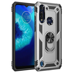 Хибриден гръб със стойка за Motorola G8 Power Lite - бял