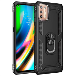 Хибриден гръб със стойка за Motorola Moto G9 Plus - черен