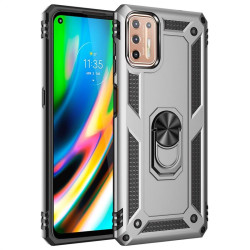 Хибриден гръб със стойка за Motorola Moto G9 Plus - бял