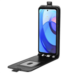 Кожен калъф flip за Motorola Moto E20/E30/E40 - черен